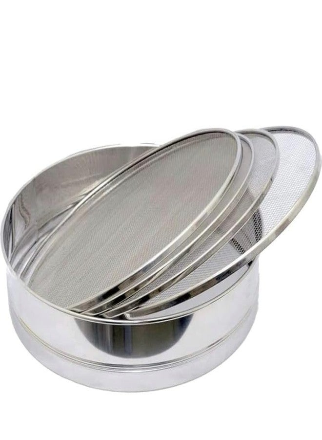 faas Stainless Steel Interchangeable Chalni | Flour Sieve | Kitchen Strainer Sieve for Flour, Maida, Food Strainer (4 in 1 Chalni) - Image 4